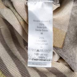 Pre Owned توب بلا أكمام كينزو حرير مطبوع متعدد الألوان حافة تريكة مضلع مقاس وسط - ميديوم