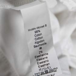 Pre Owned Kenzo White Stretch Denim Tapered Jeans M