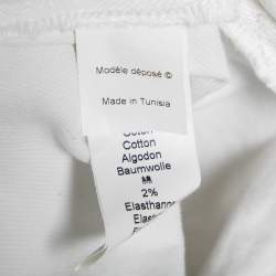 Pre Owned Kenzo White Stretch Denim Tapered Jeans M