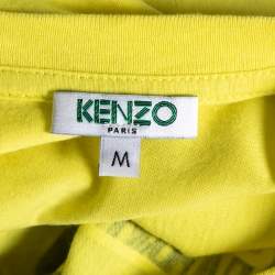 Pre Owned Kenzo Yellow Kenzo Jungle Printed Cotton Top M