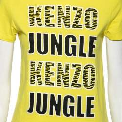 Pre Owned Kenzo Yellow Kenzo Jungle Printed Cotton Top M