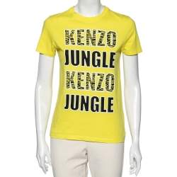 Pre Owned Kenzo Yellow Kenzo Jungle Printed Cotton Top M