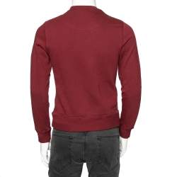 Pre Owned Kenzo Burgundy Tiger Embroidered Cotton Crew Neck Sweatshirt XS