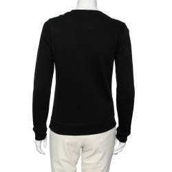 Pre Owned Kenzo Black Cotton Eye Embroidered Sweatshirt S