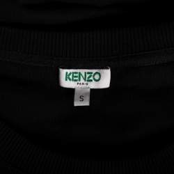 Pre Owned Kenzo Black Cotton Eye Embroidered Sweatshirt S