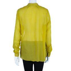 Pre Owned Kenzo Yellow Cotton Blend Shirt M