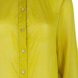 Pre Owned Kenzo Yellow Cotton Blend Shirt M