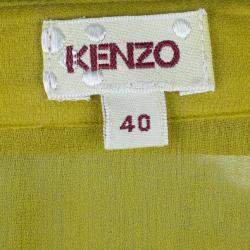 Pre Owned Kenzo Yellow Cotton Blend Shirt M