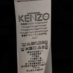 Pre Owned Kenzo Black Cotton Logo Band Detailed Short Sleeve Midi T-Shirt Dress L