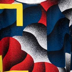 Pre Owned Kenzo Multicolor Printed Silk Top L