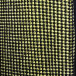 Pre Owned Kenzo Yellow & Black Textured Knit Paneled Short Coat M