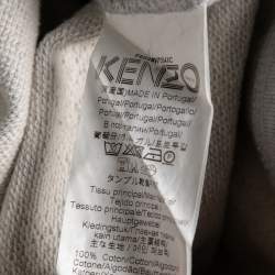 Pre Owned Kenzo Grey Tiger Embroidered Cotton Crew Neck Long Sleeve Sweater M
