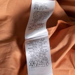 Pre Owned Kenzo Orange Cotton Drawstring Waist Tie Detail Shirt Dress S