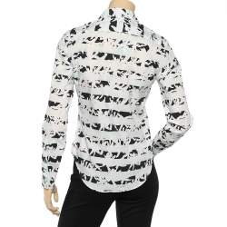 Pre Owned Kenzo Multicolor Brushed Palm Tree Printed Cotton Button Front Shirt S