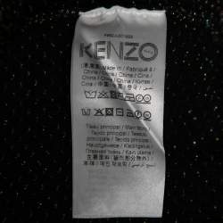 Pre Owned Kenzo Black Patterned Lurex Knit Midi Pencil Skirt M