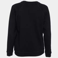Pre Owned Kenzo Black Paisley Logo Embroidered Cotton Crewneck Sweatshirt M