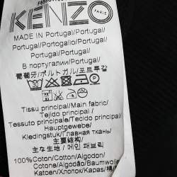 مملوكة مسبقًا بلوفر كينزو تريكو تيري أسود مطرز نمر مقاس صغير (سمول)