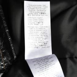 Kenzo Black Crackled Leather Hooded Windbreaker Jacket M