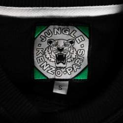Pre Owned Kenzo Black Cotton Tiger Embroidered Long Sleeve Jumper S