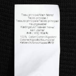 مملوكة مسبقًا Kenzo Black Knit Logo Printed Cuff Detail Zip Front Long Cardigan S