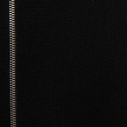 مملوكة مسبقًا Kenzo Black Knit Logo Printed Cuff Detail Zip Front Long Cardigan S