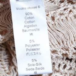 Pre Owned Kenzo Beige Knit Floral Applique Blouse M