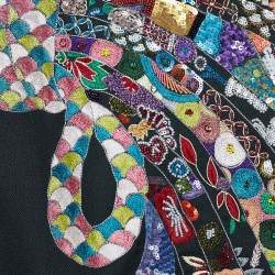 مملوكة مسبقًا Kenzo Military Green Embroidered Embellished Wool Cape Jacket S