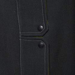 مملوكة مسبقًا Kenzo Military Green Embroidered Embellished Wool Cape Jacket S