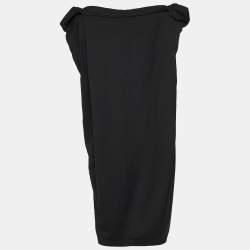 Pre Owned Kenzo Black Jersey Pleat Detailed Sleeveless Dress XL