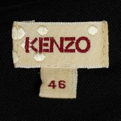 Pre Owned Kenzo Black Jersey Pleat Detailed Sleeveless Dress XL