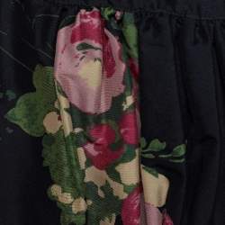 Pre Owned بوليرو كينزو حرير أسود مورد مطبوع بزخرفة مزينة مقاس متوسط - ميديوم