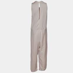 Kenzo Pink Wool & Silk Cut-Out Back Detail Jumpsuit XL