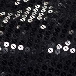 Pre Owned Kenzo Black Sequin Embellished Stretch Silk Draped Neck Dress XL