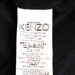 Pre Owned Kenzo Black Tiger Embroidered Crew Neck Long Sleeve Sweatshirt M