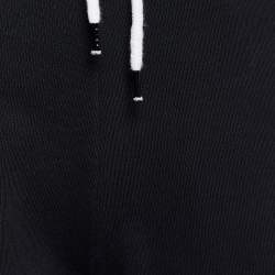 Kenzo Black Terry Knit Logo Print Joggers L