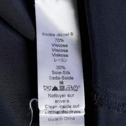 Pre Owned Kenzo Floral Print Knit Bodice Faux Wrap Dress XL