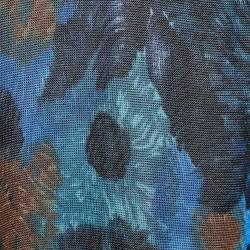 Pre Owned Kenzo Floral Print Knit Bodice Faux Wrap Dress XL