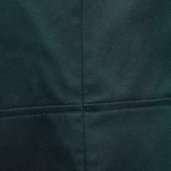 Pre Owned Kenzo Dark Green Stretch Cotton Cowl Neck Sheath Dress M