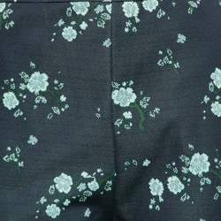 Pre Owned Kenzo Navy Blue Floral Embroidered Side Logo Tape Pants XL