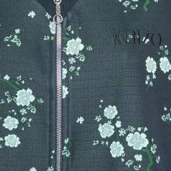 Pre Owned جاكيت كينزو تريكو أزرق كحلي مطرز مورد بسحاب أم امي مقاس كبير- لارج