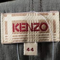 Pre Owned Kenzo Grey Cotton Embellished Trousers M