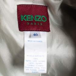 Kenzo Light Green Suede Belt Detail Coat M
