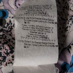 Pre Owned Kenzo Purple Printed Silk Round Neck Blouse S