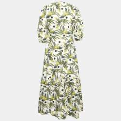 مملوكة مسبقًا Kenzo White Flying Phoenix Print Cotton Maxi Dress S