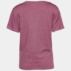 Pre Owned Kenzo Pink Tiger Print Melange Cotton Crew Neck T-Shirt L 