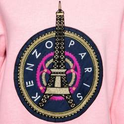 Pre Owned Kenzo Pink Cotton Eiffel Tower Sweatshirt XL
