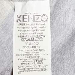 Pre Owned Kenzo Grey Logo Print Cotton Boxy Fit Shift Dress S