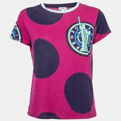 Kenzo Magenta Logo Printed Short Sleeve T-Shirt S