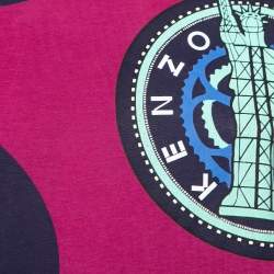 Kenzo Magenta Logo Printed Short Sleeve T-Shirt S