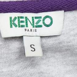 Pre Owned Kenzo Grey Eye Embroidered Cotton Crew Neck Sweatshirt S